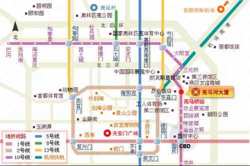 北京亮馬河大廈交通圖